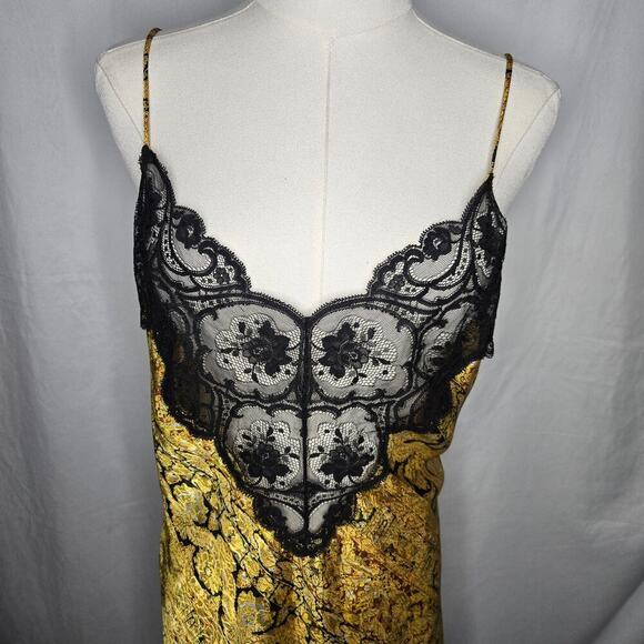 Vintage Val Mode Satin & Lace Slip Dress M 90s Y2K Coquette Lingerie Nightgown - Picture 3 of 12